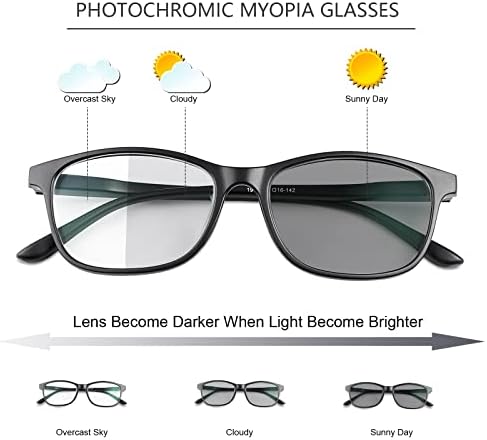 Vepiant Преходни Фотохромичните Очила За Късогледство На Разстояние За Мъже И Жени При Късогледство Недалновидни Очила