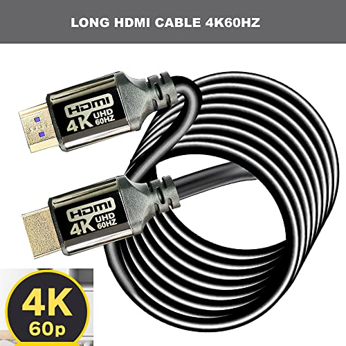 Кабел 4K, HDMI, 6 фута 2,0 18 Gbit/s, Високоскоростен HDMI кабел 4K60 2K120 1080P eARC HDR HDCP 2,2 2,3 Съвместим с Apple