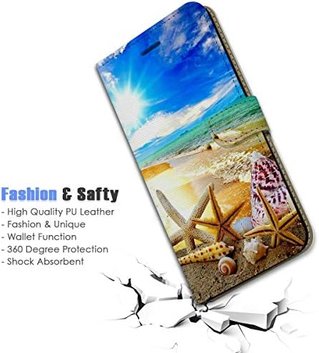 за iPhone 11 Pro Max, дизайнерски калъф-портфейл с панти капак за телефон, B31008 Beach Sea Blue Sky 31008