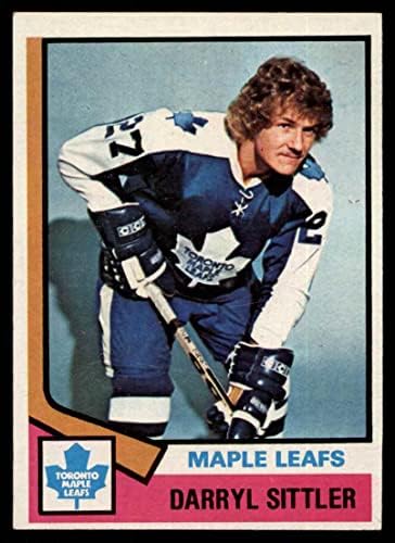 1974 Топпс # 40 Дарил Ситтлер Торонто Мейпъл Лийфс (хокейна карта), БИВШ играч на Мейпъл Лийфс