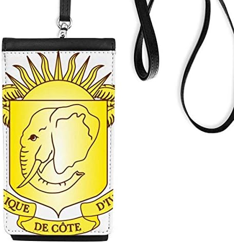 Национален Герб на Кот д ' Ивоар, Държава, Телефон, Портфейла в Чантата си, Окачен на Калъф за Мобилен Телефон, Черен