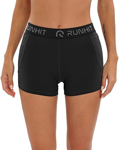 Runhit 3 Опаковки Компрессионных Шорти за жени, къси Панталони за Йога с Висока Талия и Джобове, Волейболни Шорти от