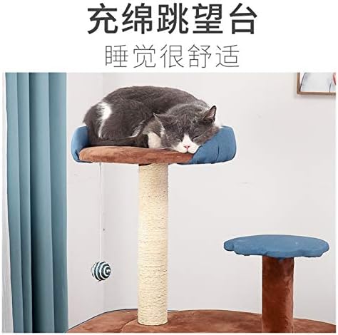 Рамка за катерене Jiaye Cat Рамка за катерене, Сезал от масивна дървесина богат на функции Когтеточка за котки Котка