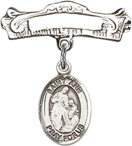 Детски икона Jewels Мания със светия Ключодържател Ан и арочная полиран жени за иконата | Детски икона от сребро със