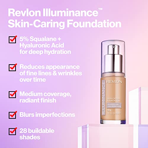 Revlon Illuminance Течната основа за грижа за кожата, като Хиалуронова киселина, Хидратиращи и подхранваща формула със
