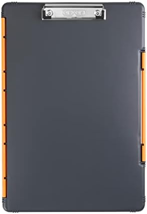 Буфер за съхранение на Dexas Legal Size XL Slimcase 2, сиво с оранжеви клип на 15.5 x 10,5
