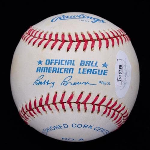 1980-те Били Мартин С Автограф OAL Baseball йорк Янкис JSA LOA BB10491 - Бейзболни топки С автографи