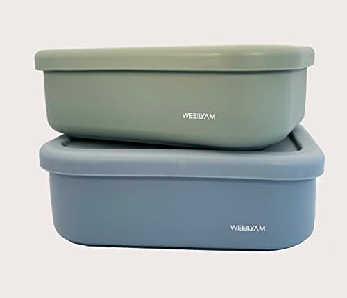 WEEILYAM, Маслинено-Зелена Силиконова кутия за Bento с 1 на кабинета, Гъвкав Запечатан контейнер за обяд и храна в движение