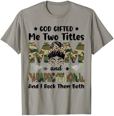 Имам две титли от Мама и Парапрофессиональная Камуфляжная тениска на Деня на майката