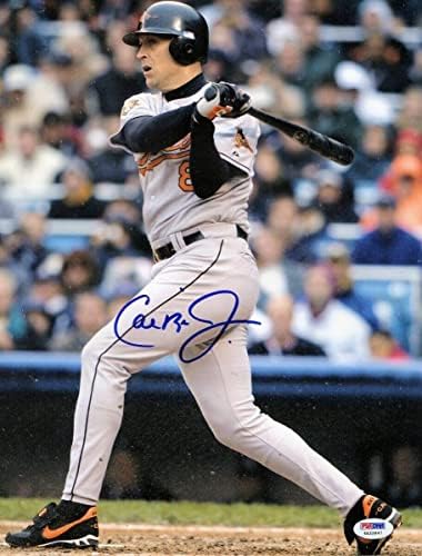 Кал кал ripken-младши Подписа Снимка с Автограф 11X14 На Orioles Road В Прилеп PSA 4A33847 - Снимки на MLB с автограф