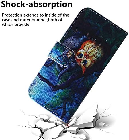 IMEIKONST Калъф за Galaxy A14 5G, устойчив на удари калъф-книга с изображение на Анимационни животни, Многоцветен Чанта-портфейл