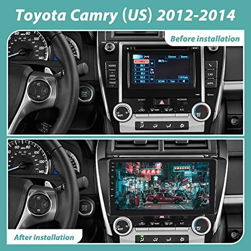 Android Автомагнитола за Toyota Camry 2012 2013 2014, Rimoody Кола стерео система с едно докосване на екрана от 10,1 инча GPS навигация Bluetooth, WiFi, FM радио Slr линк + Резервно помещение