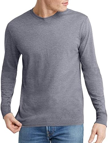 Мъжка тениска Hanes Originals с дълъг ръкав, лека тениска от трехслойного Джърси за мъже, се предлага на високо