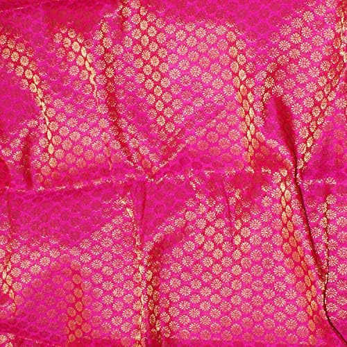 CraftyArt Тъмно Розов Брокат Художествена Коприна Тъкани by The Yard Сватбена Блуза Lehenga Пола Калъф За възглавници
