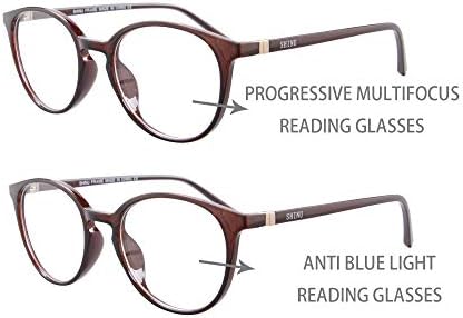 Дамски очила за четене в лека рамка SHINU с прогресивно многофокусной защита от синя светлина-SH073 (прозрачен кафяви,