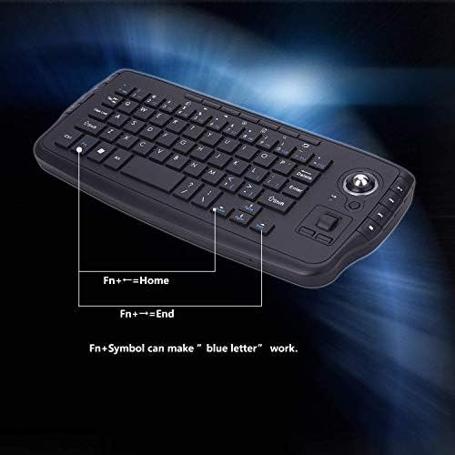ЖЫХ 2.4 G, Мишка с Тракбол, Мини-Компютърна Клавиатура, Универсален USB Офис-Лаптоп, Предназначен за игри (Цвят: черен)