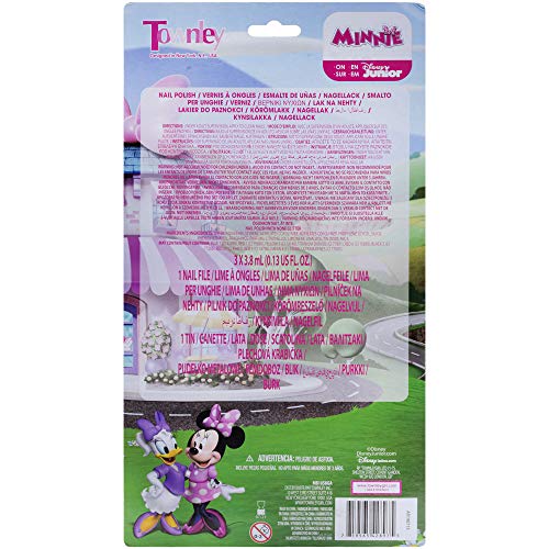 Комплект за практикуване на лак за нокти Townley Момиче Disney Minnie Mouse за момиче на възраст от 3 години с 3 Цветове
