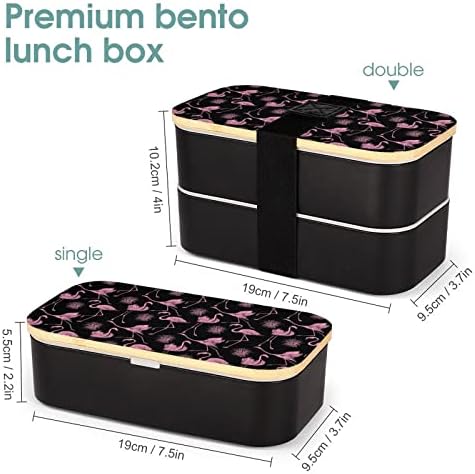 Двуслойни Обяд-бокс за Bento Flamingo Grass с Набор от ястия Штабелируемый Контейнер за Обяд включва 2 Контейнера