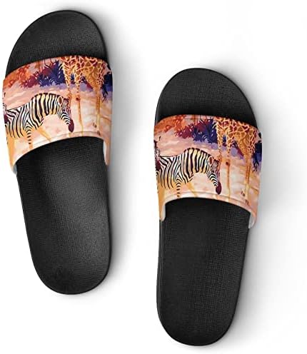 Домашни сандали с африкански диви животни, нескользящие чехли с отворени пръсти за един душ, спа вана
