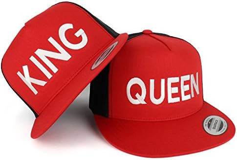 Магазин за модно облекло Крал и кралица, на бродирани 5-лентов плоска шапка с 2-хцветной мрежа