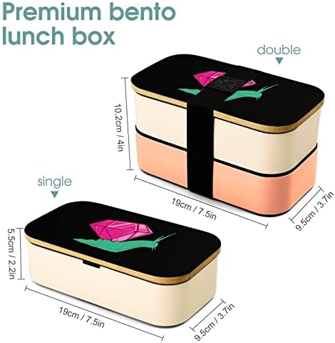 Двуслойни Обяд-бокс Bento на цвят Скъпоценни Охлюви с Набор от ястия, Штабелируемый Контейнер за Обяд включва 2 Контейнера