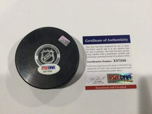 Мирко Мюлер е Подписал Хокей шайба SJ San Jose Акули с автограф на PSA DNA COA b - за Миене на НХЛ с автограф