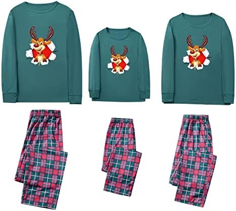 Коледна Пижама за семейството И Кучето, Комплект за Цялото Семейство, едни и Същи Коледни пижама с Къс Ръкав