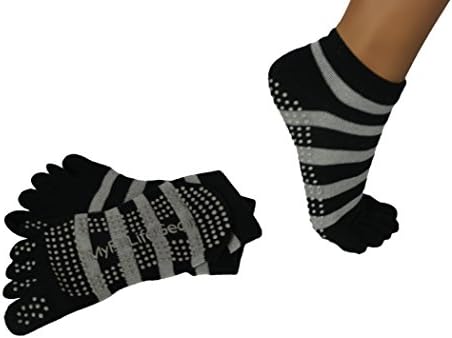 Нескользящие чорапи за йога в опаковка от 6 теми с дръжки за Пилатес, Мряна, Бикрама за жени