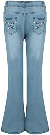 Дамски Дънки-Участък LARIAU Копчета С Бродерия Slim Slim Плюс Размера на Скъсани Дънкови панталони Панталони