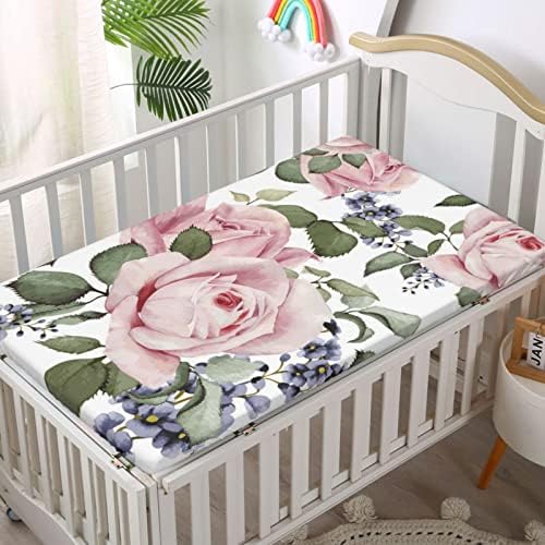 Чаршаф за легло в розово тема, Стандартен Чаршаф за матрак на детско креватче от Ултра Мек материал -Бебешки кърпи за