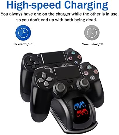 Зарядно устройство за контролер PS4, Док-станция за зареждане на контролера PS4 с два USB конектори за контролер на Sony
