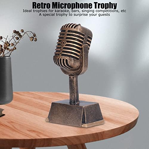 DJDK Награда Trophy,Музикална Награда на Трофея От Синтетична Смола, Декоративен Микрофон Десктоп Украса за Дома Конкурс