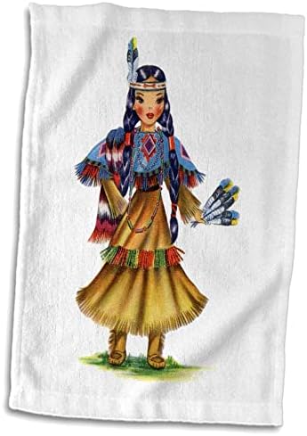3dRose Florene - Кърпи в Ретро стил, с участието на кукли индианци в Ретро стил (twl-204308-1)