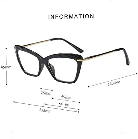 Дамски Очила Котешко око В модата на ръбове с кристали (черен, 1,5)