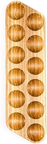 Дървена Поставка за яйца - Опаковка от 2 броя - Дървена Поставка за пресни Варени Кокоши яйца за Плота - Селска тава