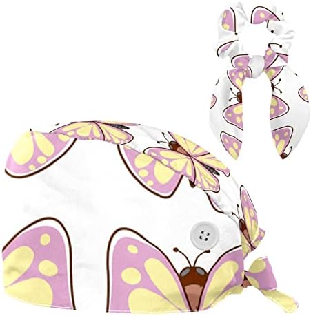 Лист на Дървото Гинко Пеперуда Регулируема Начесанные Шапки, Шапки Работна Шапка с Лък Ластикът За Коса