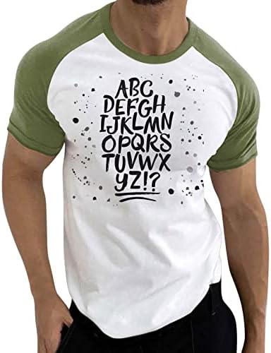 ZDDO / Летни мъжки тениски с къс ръкав, цветен Блок, Забавни тениски с писмото принтом и кръгло деколте, Ежедневни Тениска