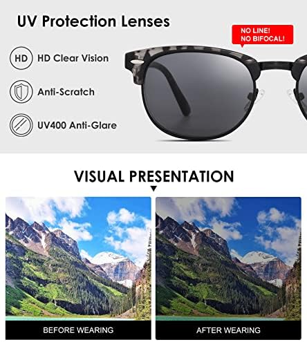 FEIVSN 2 Опаковки Слънчеви Очила за Четене за Мъже Жени Реколта Полнообъективные Слънчеви Очила За Четене Външни Увеличителни