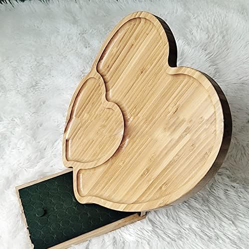 BWWNBY Дървена Сервировочный тава във формата на Сърце, Сирене дъска, Чиния за салата С чиния, Чиния за торта, Украса