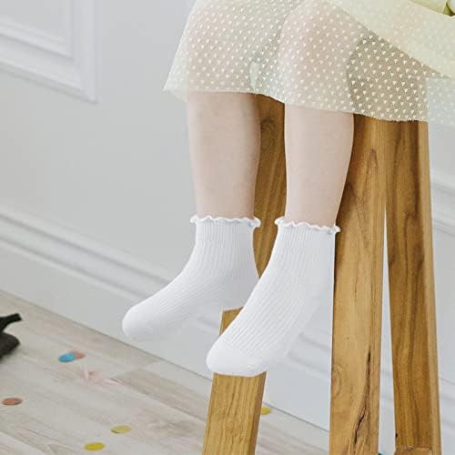 Auranso/Чорапи на Щиколотке с волани за малки момиченца, дрехи за деца, Чорапи с белезници, 5/6 бр.