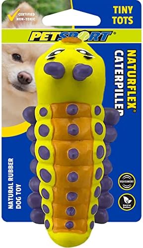 Дъвченето играчка за кучета PetSport Naturflex Tiny Tots Caterpillar от латекс | Напълно натурален латексный гума | Без