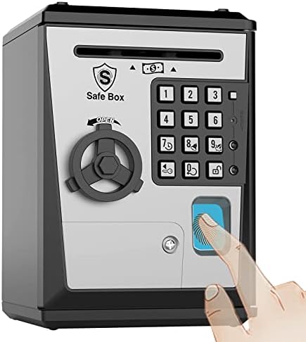 KDSbnk Kids Safe Bank - Прасенце с парола и заключване на четец на пръстови отпечатъци, Гласово банка пари, Хладно и